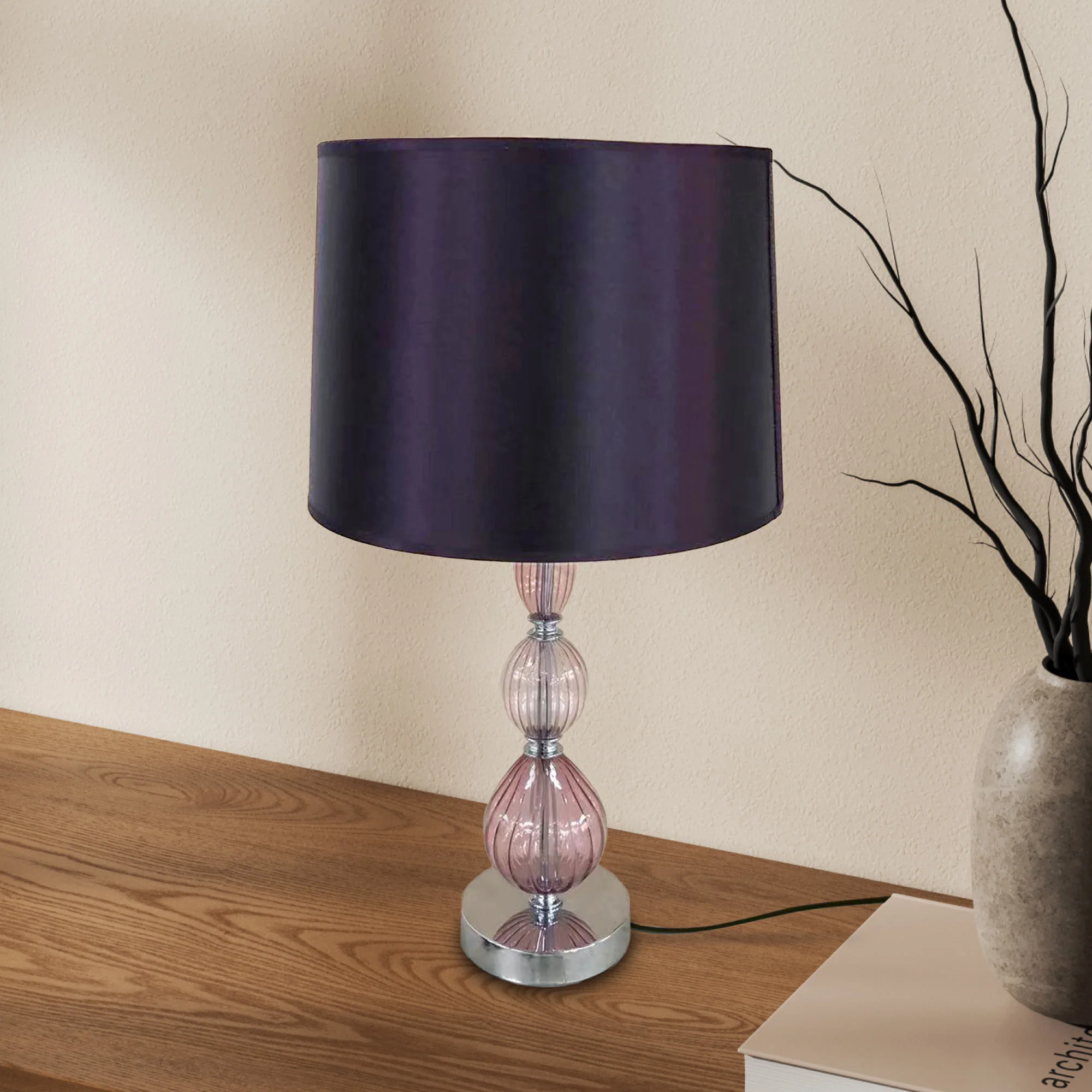 Lewis's Fleur Glass Table Lamp - Image 6
