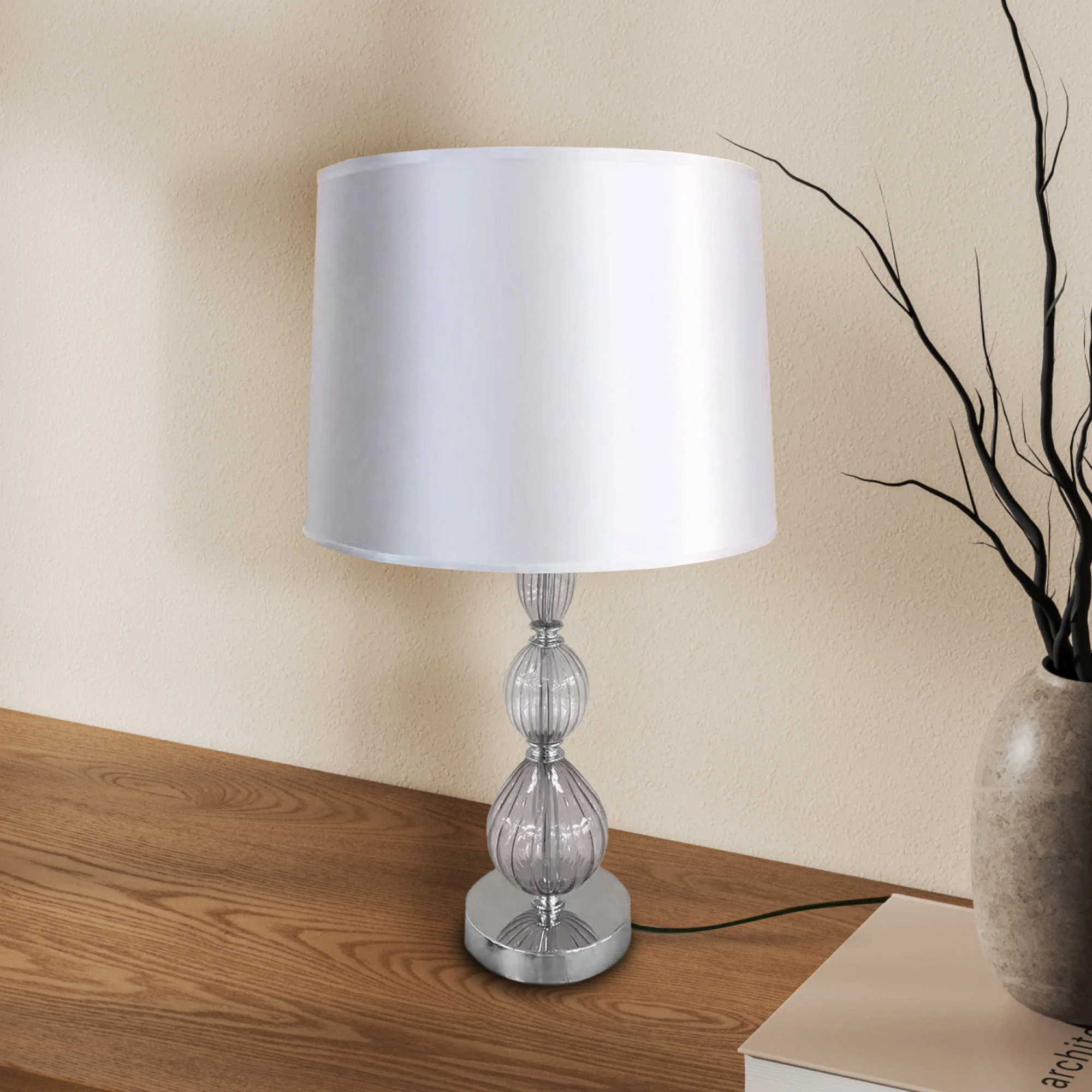 Lewis's Fleur Glass Table Lamp - Image 8