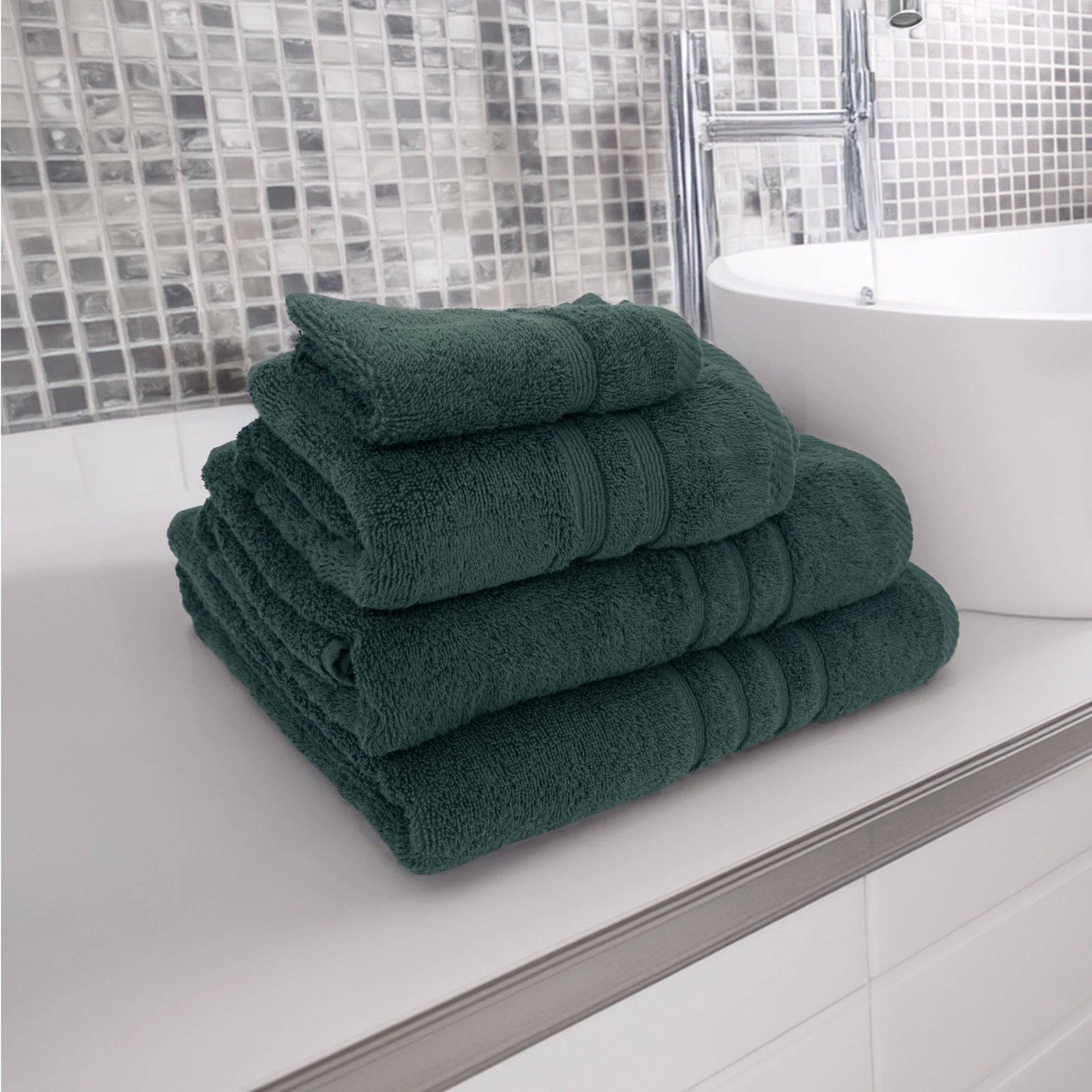Lewis's Luxury 100% Egyptian Cotton Towel - Green Teal - Image 2