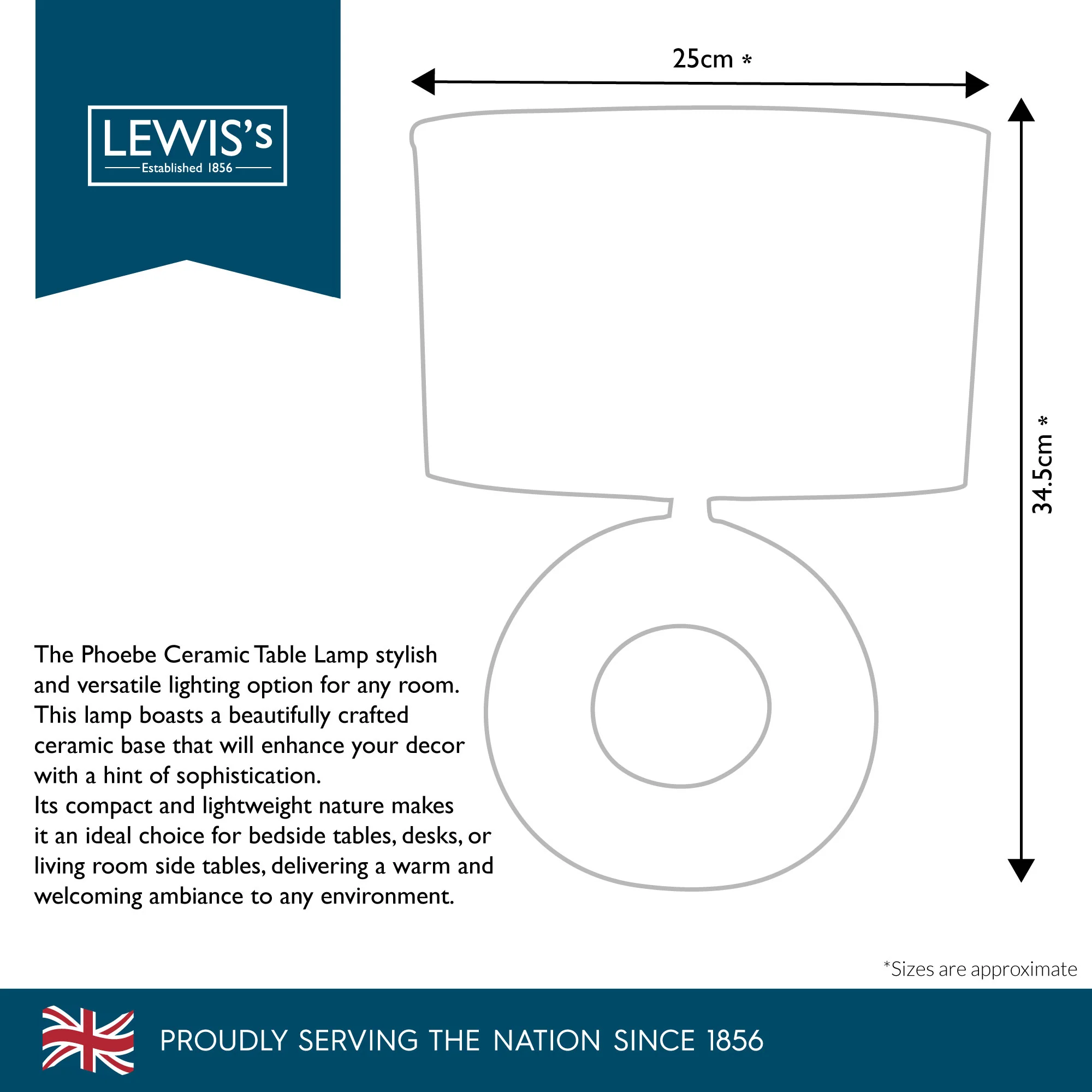 Lewis's Phoebe Ceramic Table Lamp - Image 13