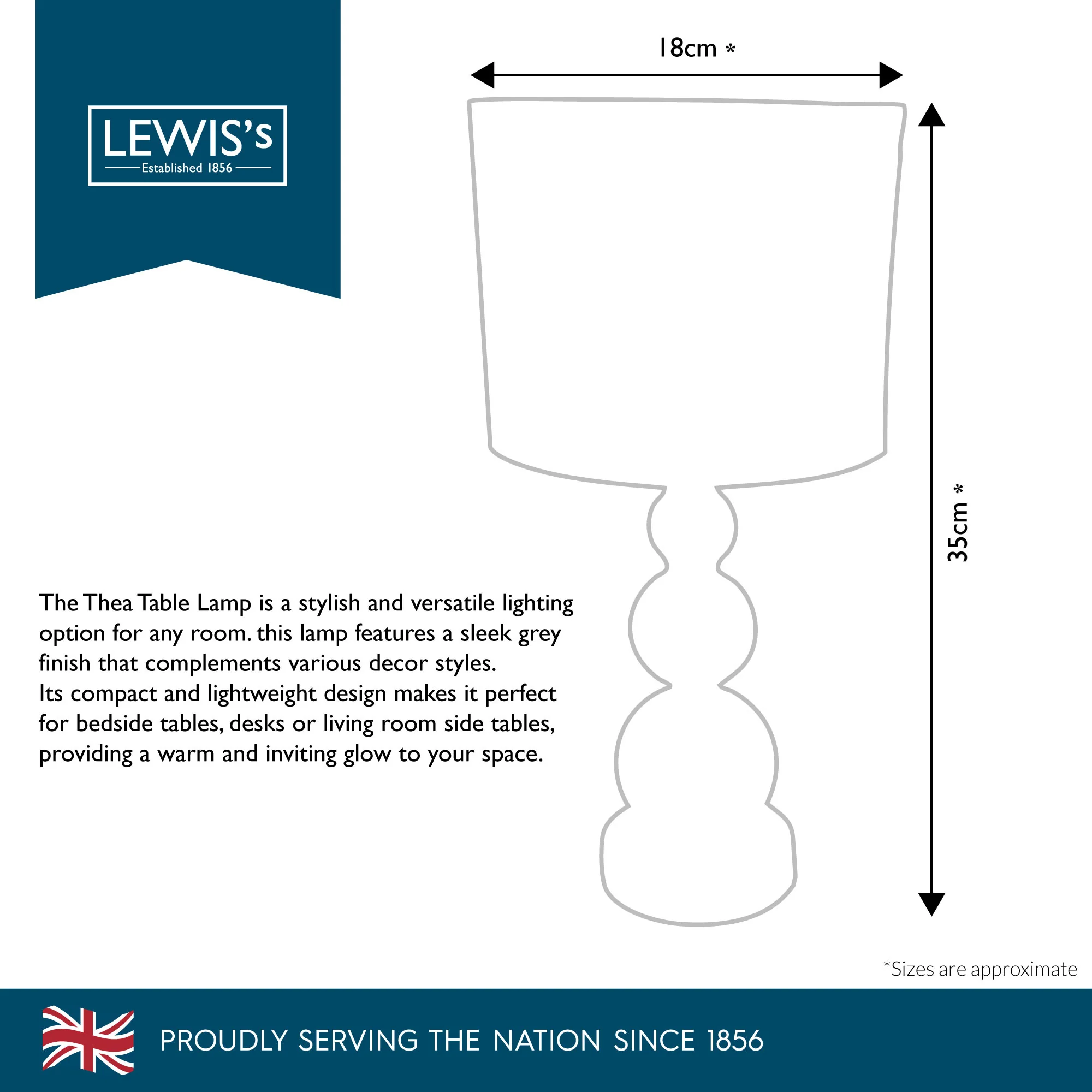 Lewis's Thea Table Lamp - Image 3