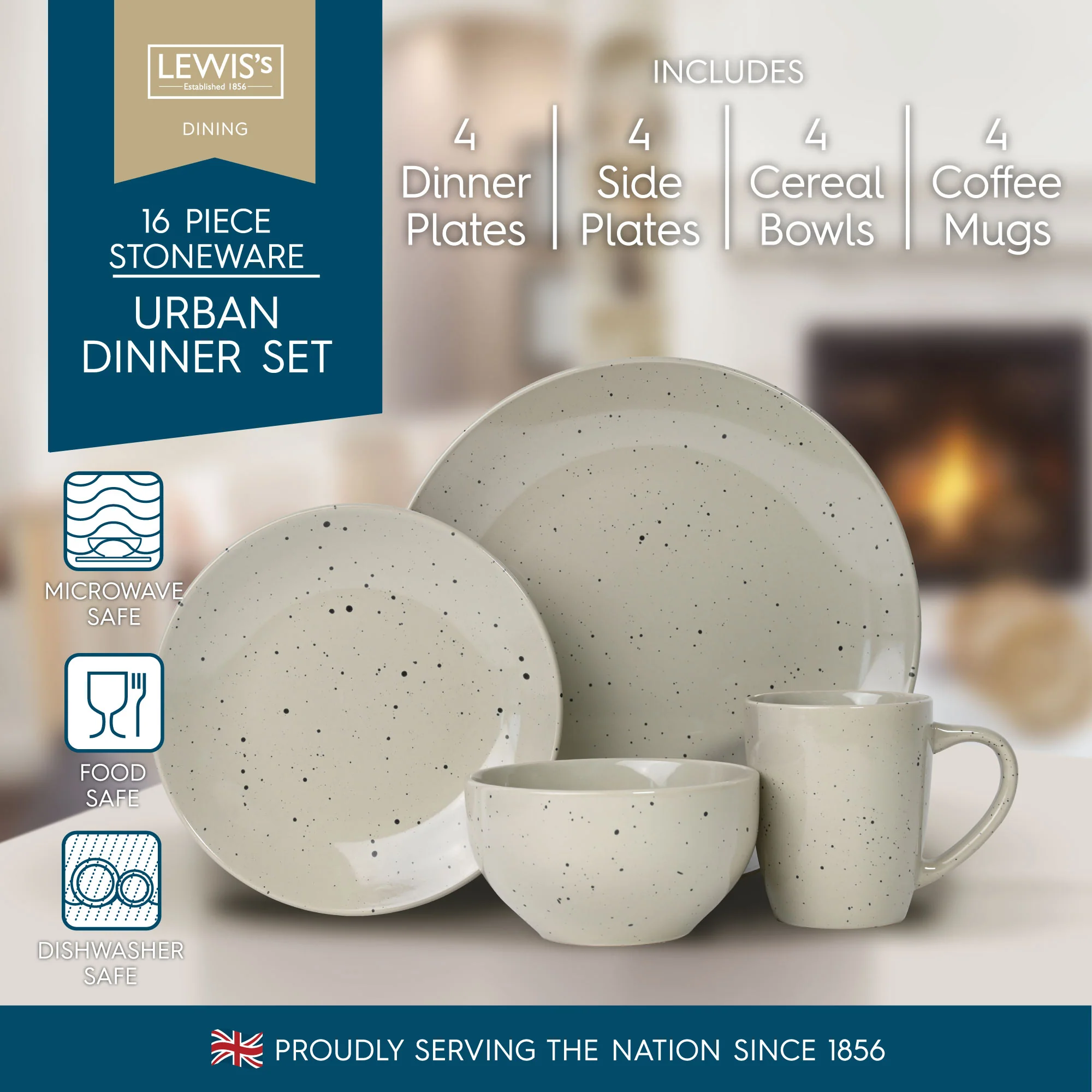 Lewis's Urban 16pc Speckle Dinner Set - Image 3