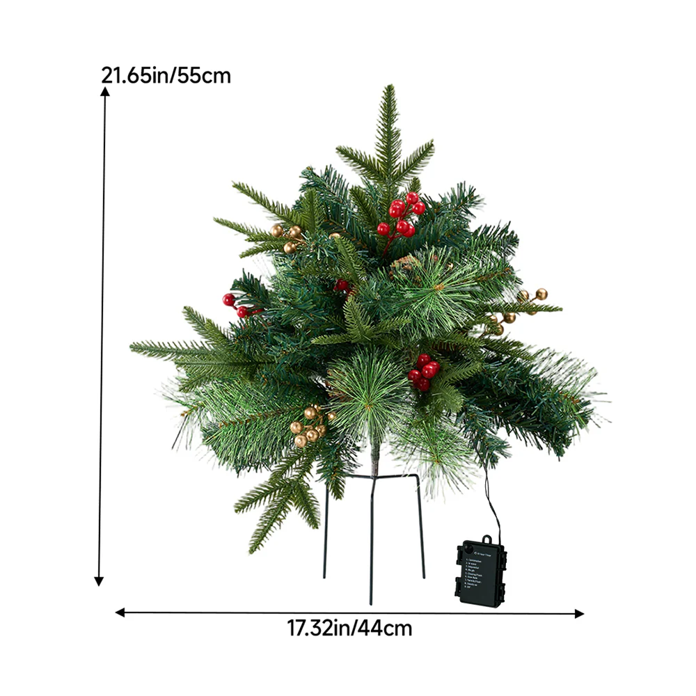 Lifeideas 1 Pack Artificial Christmas Tree Urn Filler Decoration with String Lights - Image 7