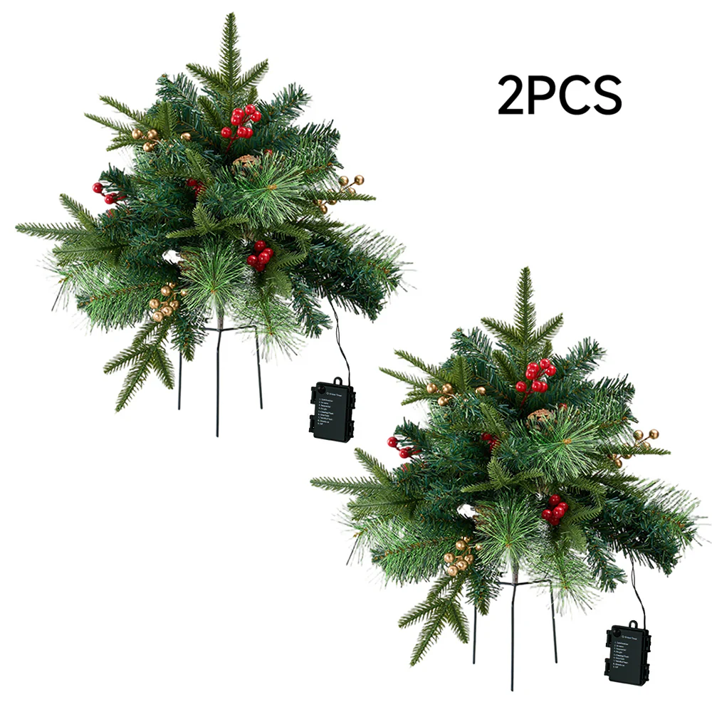 Lifeideas 1 Pack Artificial Christmas Tree Urn Filler Decoration with String Lights - Image 8