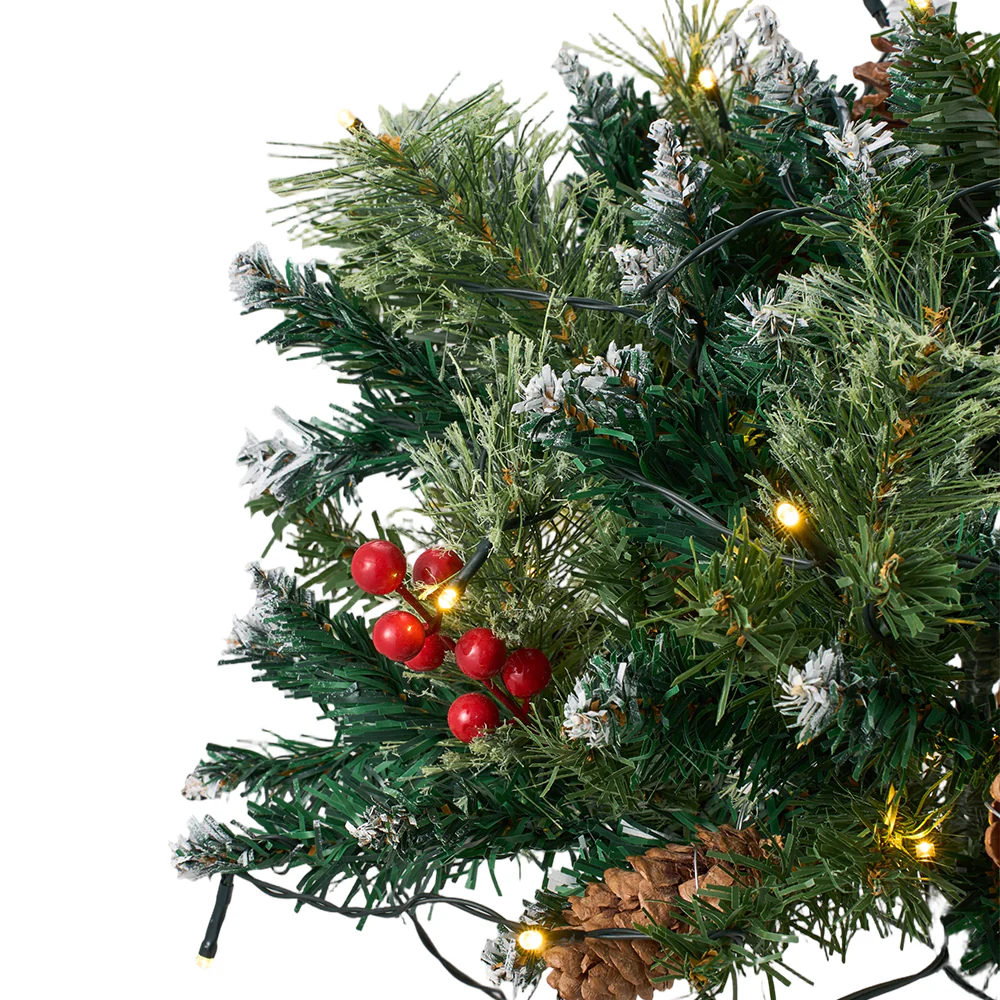 Lifeideas 1 Pack Artificial Pre-Lit Christmas Planter Bushes Decoration - Image 4