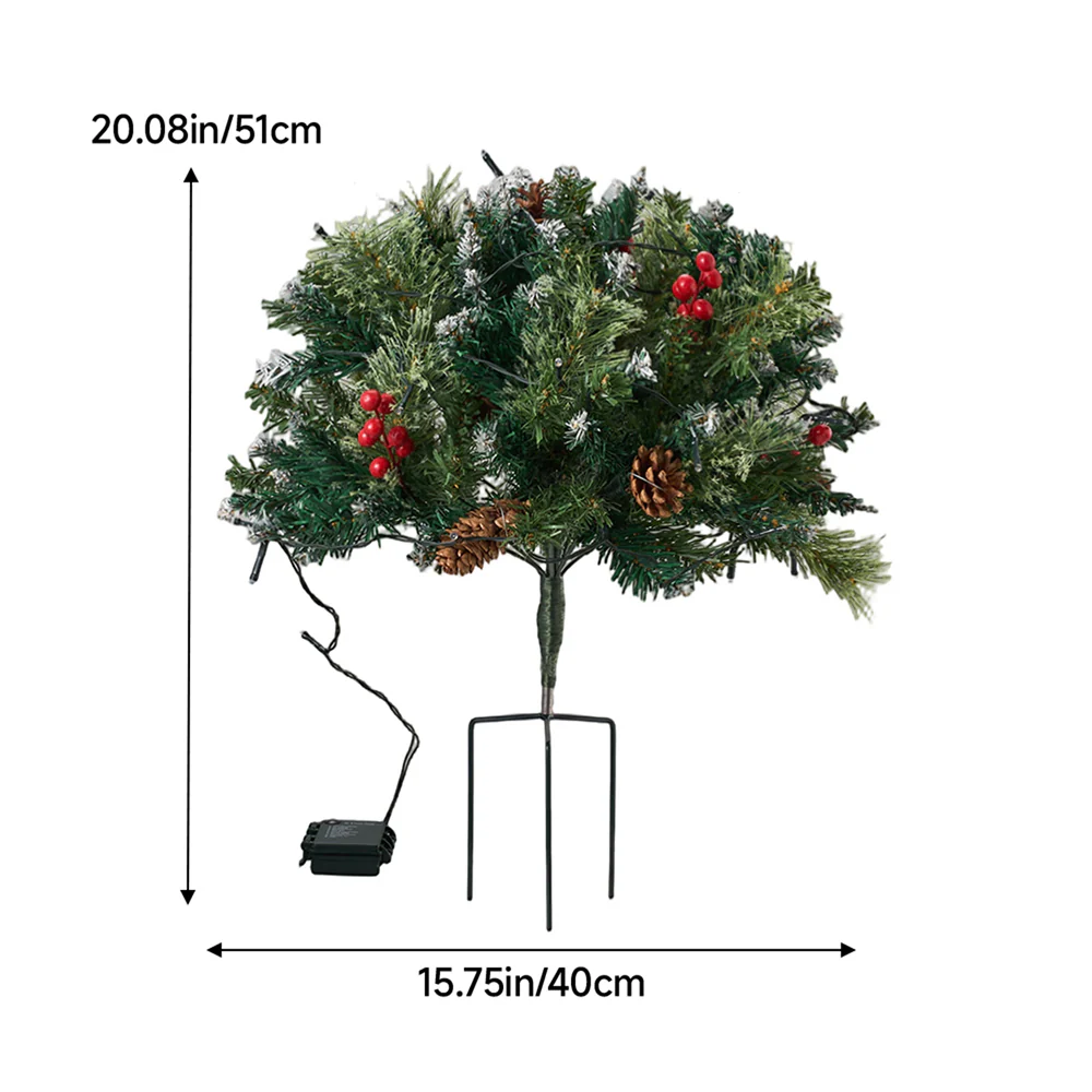 Lifeideas 1 Pack Artificial Pre-Lit Christmas Planter Bushes Decoration - Image 6