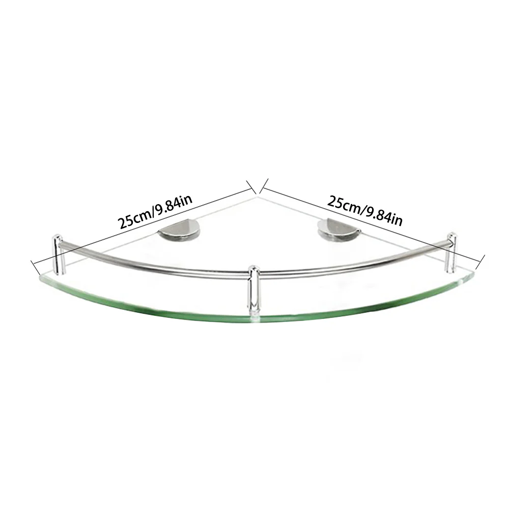 Lifeideas 1 Tier Bathroom Glass Corner Shelf Wall Mounted - Image 11