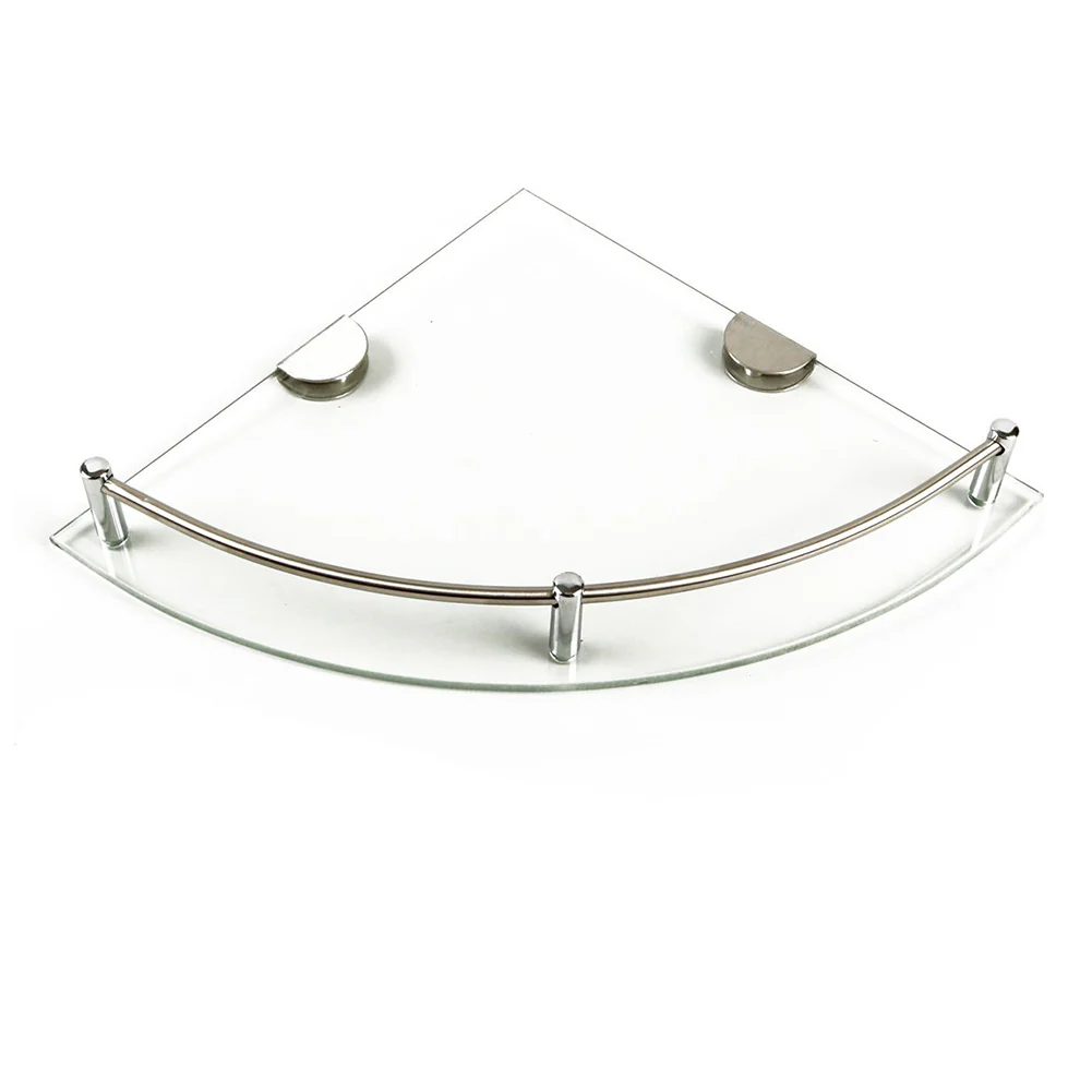 Lifeideas 1 Tier Bathroom Glass Corner Shelf Wall Mounted - Image 3
