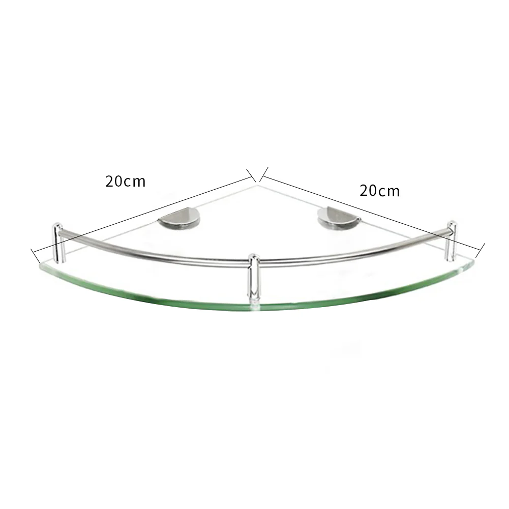 Lifeideas 1 Tier Bathroom Glass Corner Shelf Wall Mounted - Image 6