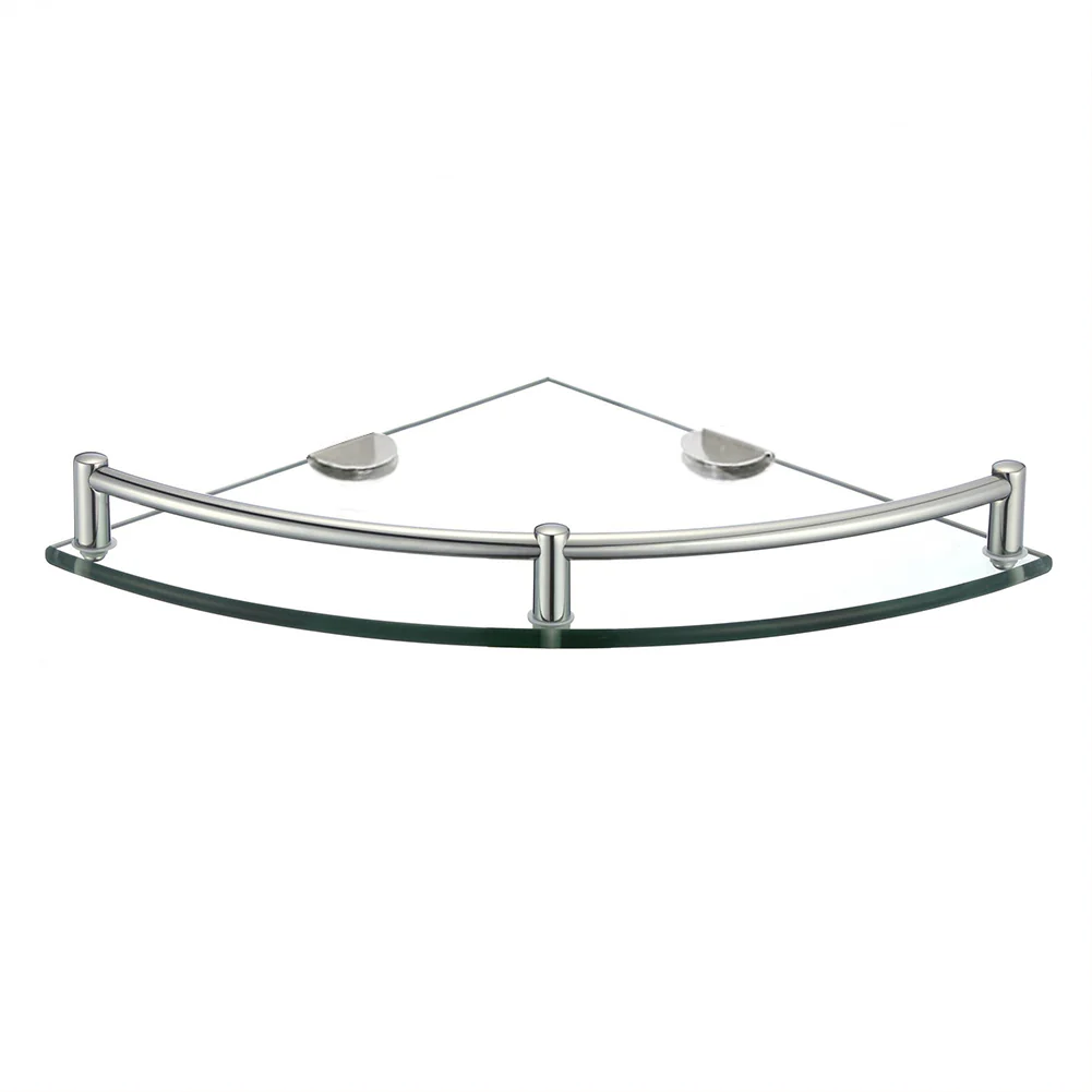 Lifeideas 1 Tier Bathroom Glass Corner Shelf Wall Mounted - Image 7