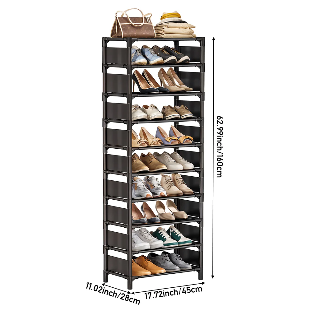 Lifeideas 10-Level Steel and Fabric Shoe Rack - Image 3