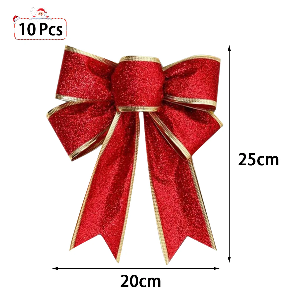 Lifeideas 10pcs Christmas Ribbon Bows For Tree Decorations - Image 3
