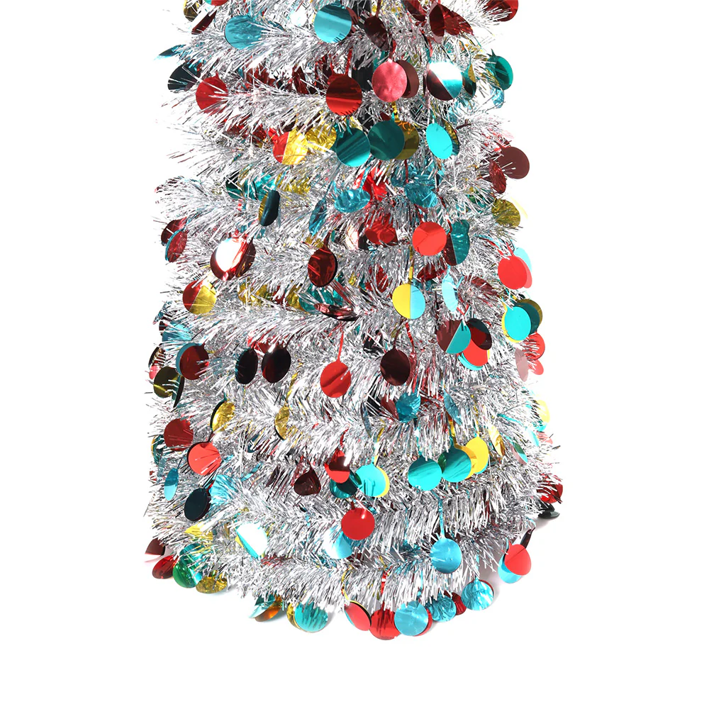 Lifeideas 150cm Multi-Colour Tinsel Christmas Tree - Image 3