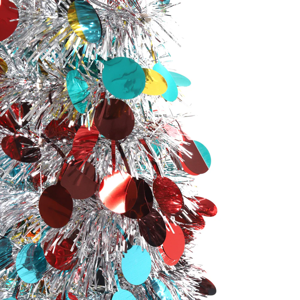 Lifeideas 150cm Multi-Colour Tinsel Christmas Tree - Image 4