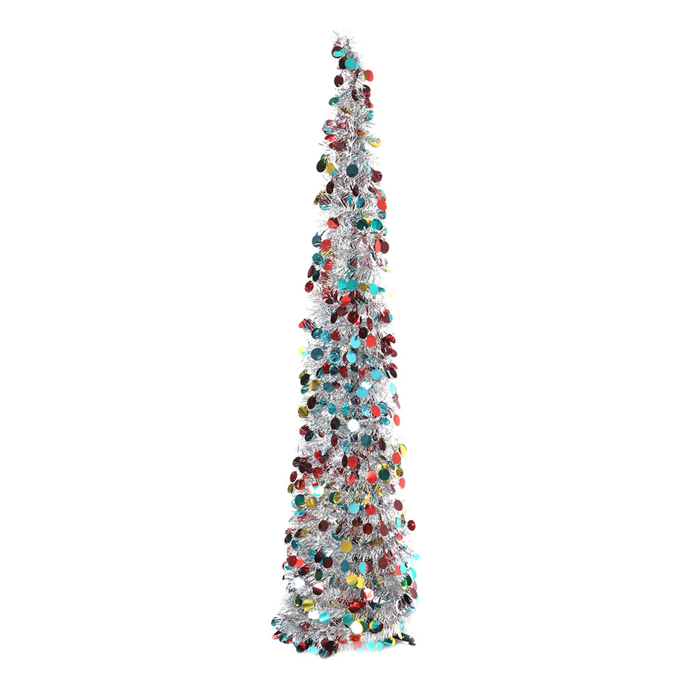 Lifeideas 150cm Multi-Colour Tinsel Christmas Tree - Image 6