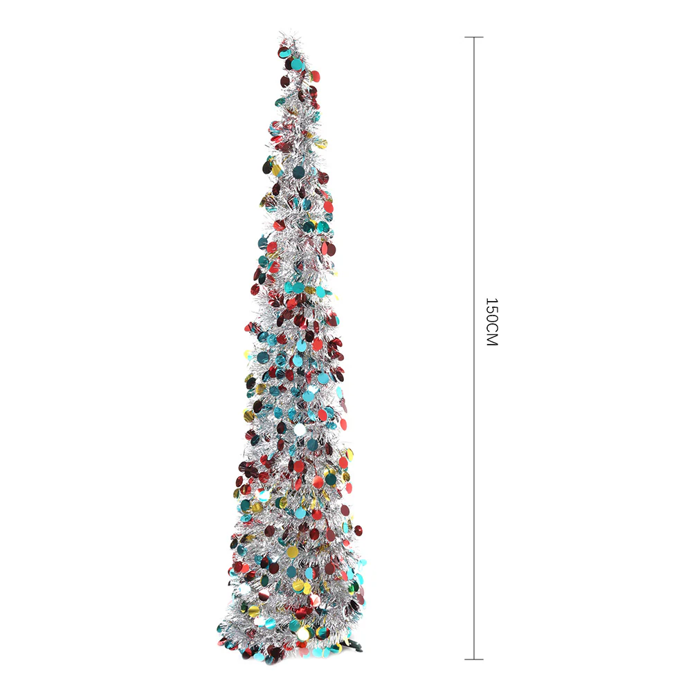 Lifeideas 150cm Multi-Colour Tinsel Christmas Tree - Image 7
