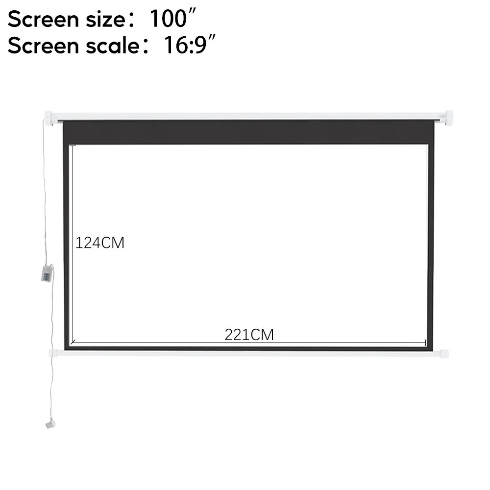 Lifeideas 16:9 Electric Motorized Projector Screen - Image 5