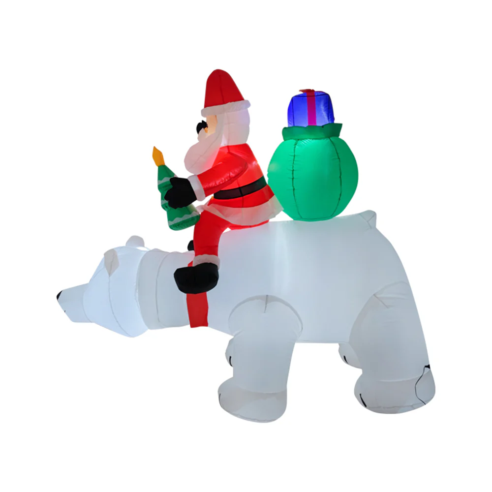 Lifeideas 2.1M Inflatable Santa Claus Riding a Polar Bear - Image 3
