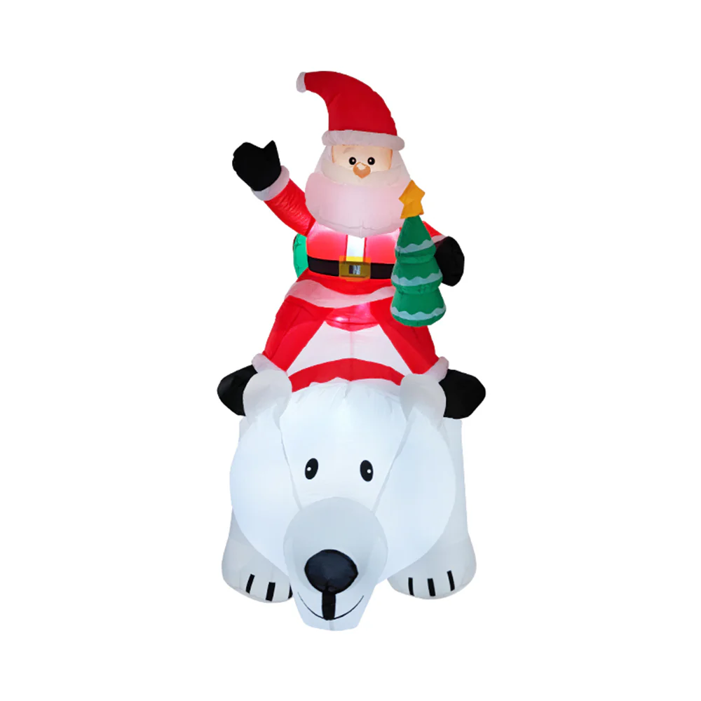 Lifeideas 2.1M Inflatable Santa Claus Riding a Polar Bear - Image 4