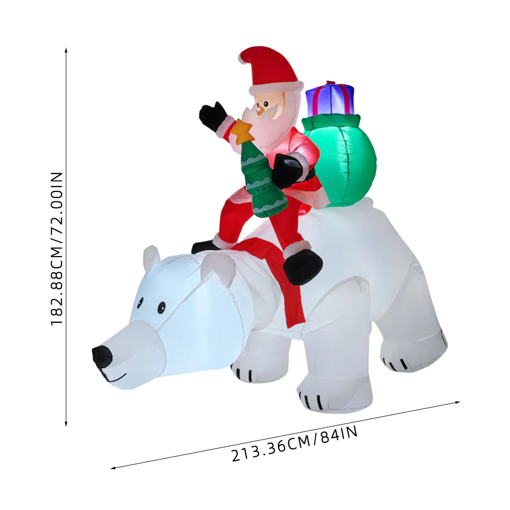 Lifeideas 2.1M Inflatable Santa Claus Riding a Polar Bear - Image 7