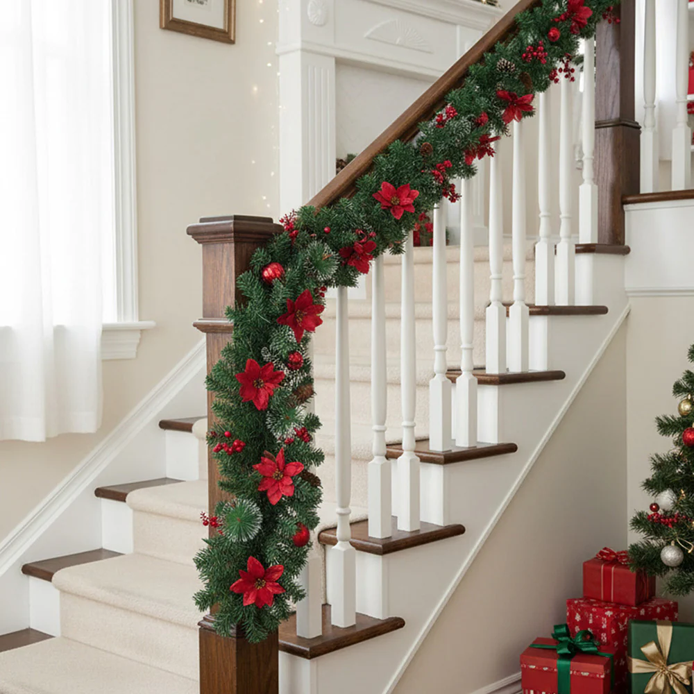 Lifeideas 2.7m LED Light String Berry Ball Flower Garland Christmas Decor - Image 2