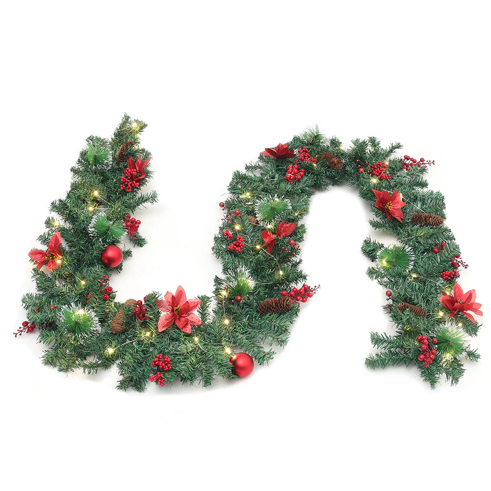 Lifeideas 2.7m LED Light String Berry Ball Flower Garland Christmas Decor - Image 4