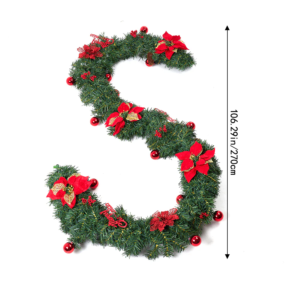 Lifeideas 2.7m Pre-lit Artificial Christmas Garland Decorations - Image 7