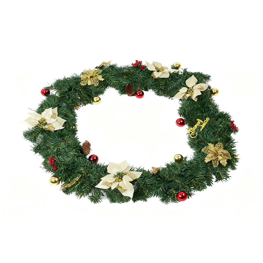 Lifeideas 2.7m Pre-lit Artificial Christmas Garland Decorations - Image 3
