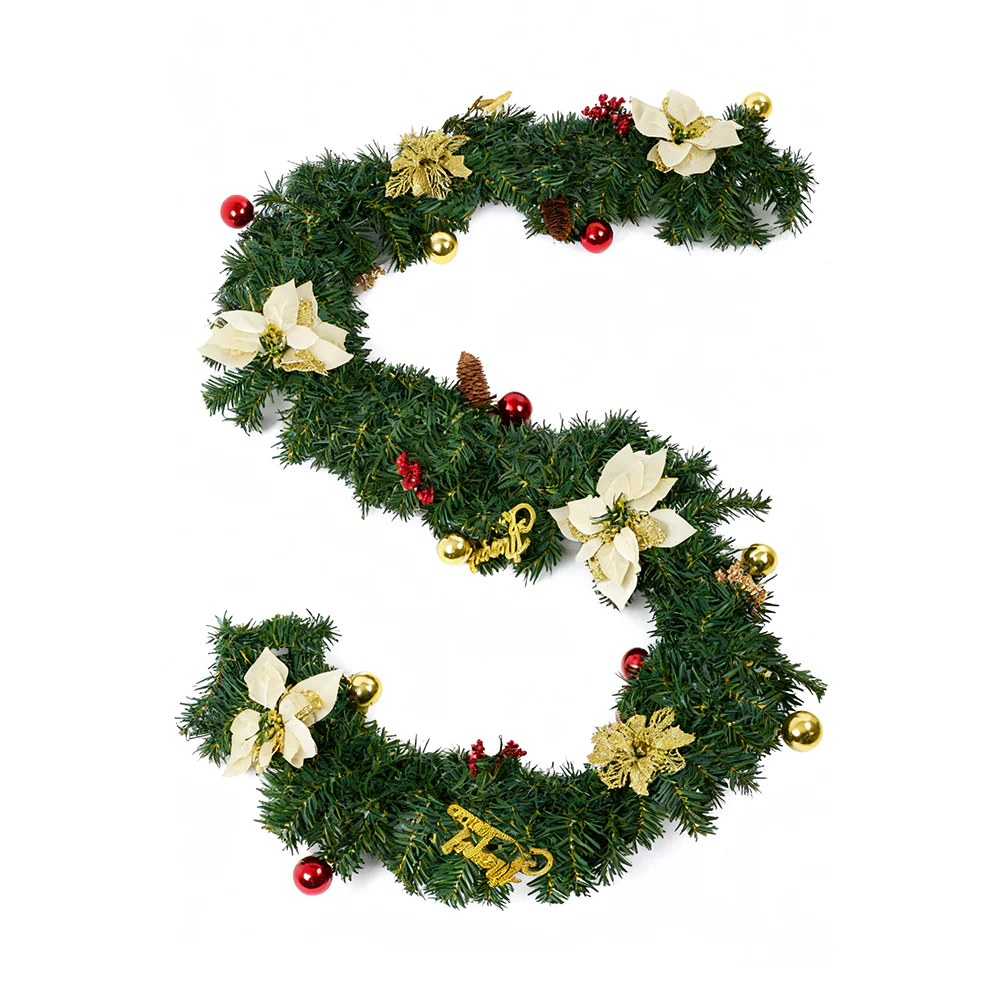Lifeideas 2.7m Pre-lit Artificial Christmas Garland Decorations - Image 4