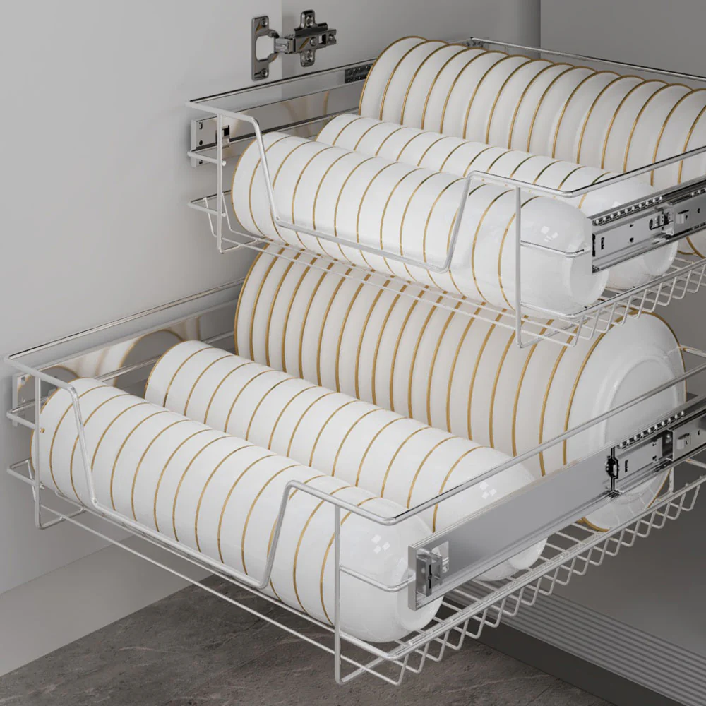 Lifeideas 2 Pack Metal Sliding Wire Baskets for Kitchen Cabinets - Image 3