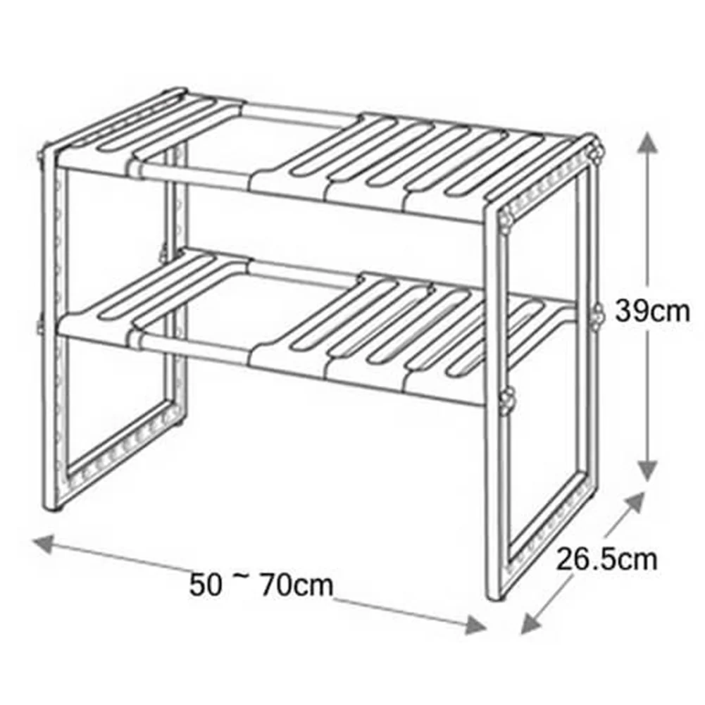 Lifeideas 2-Tier Adjustable Under Sink Storage Rack - Image 8