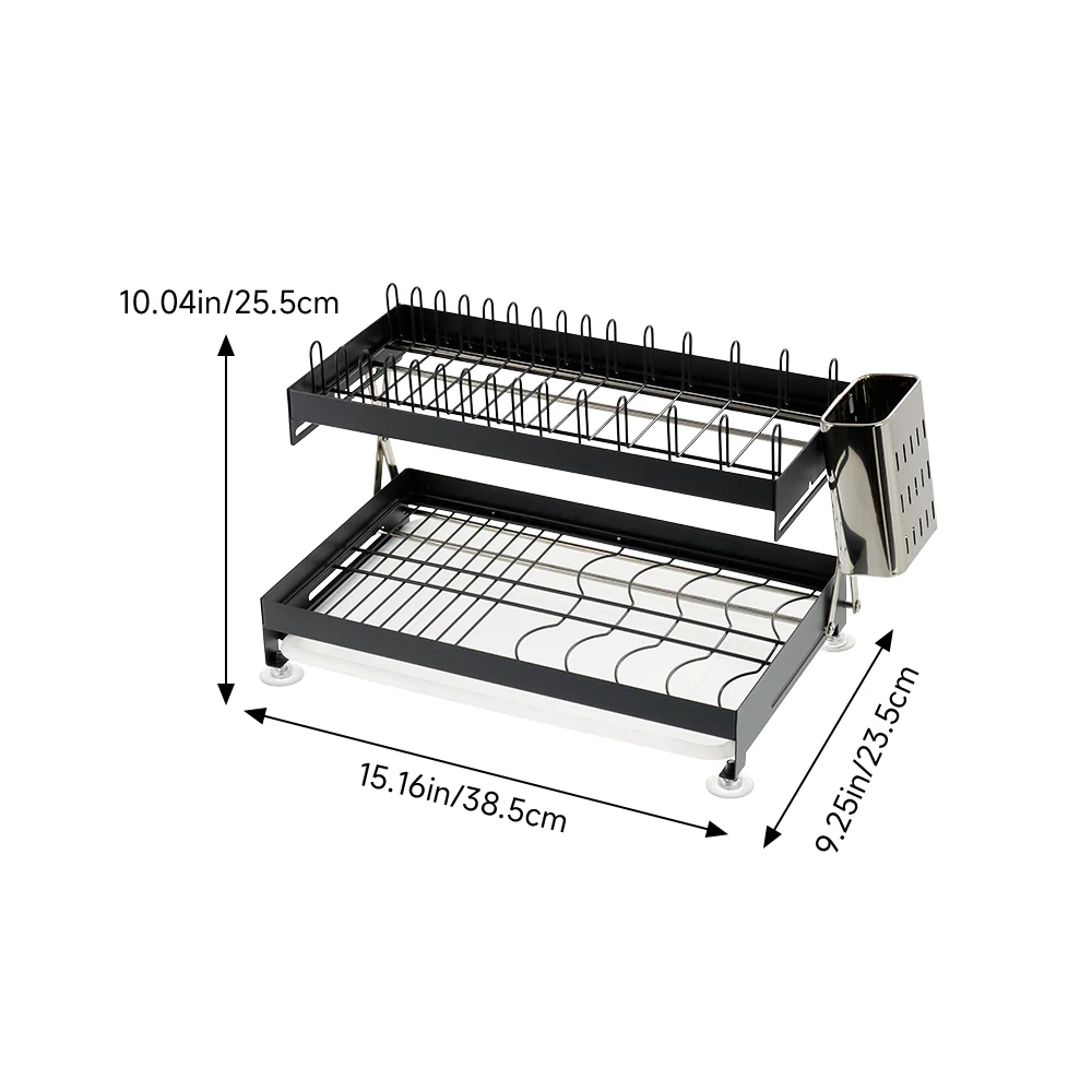 Lifeideas 2-Tier Carbon Steel Dish Drainer - Image 9