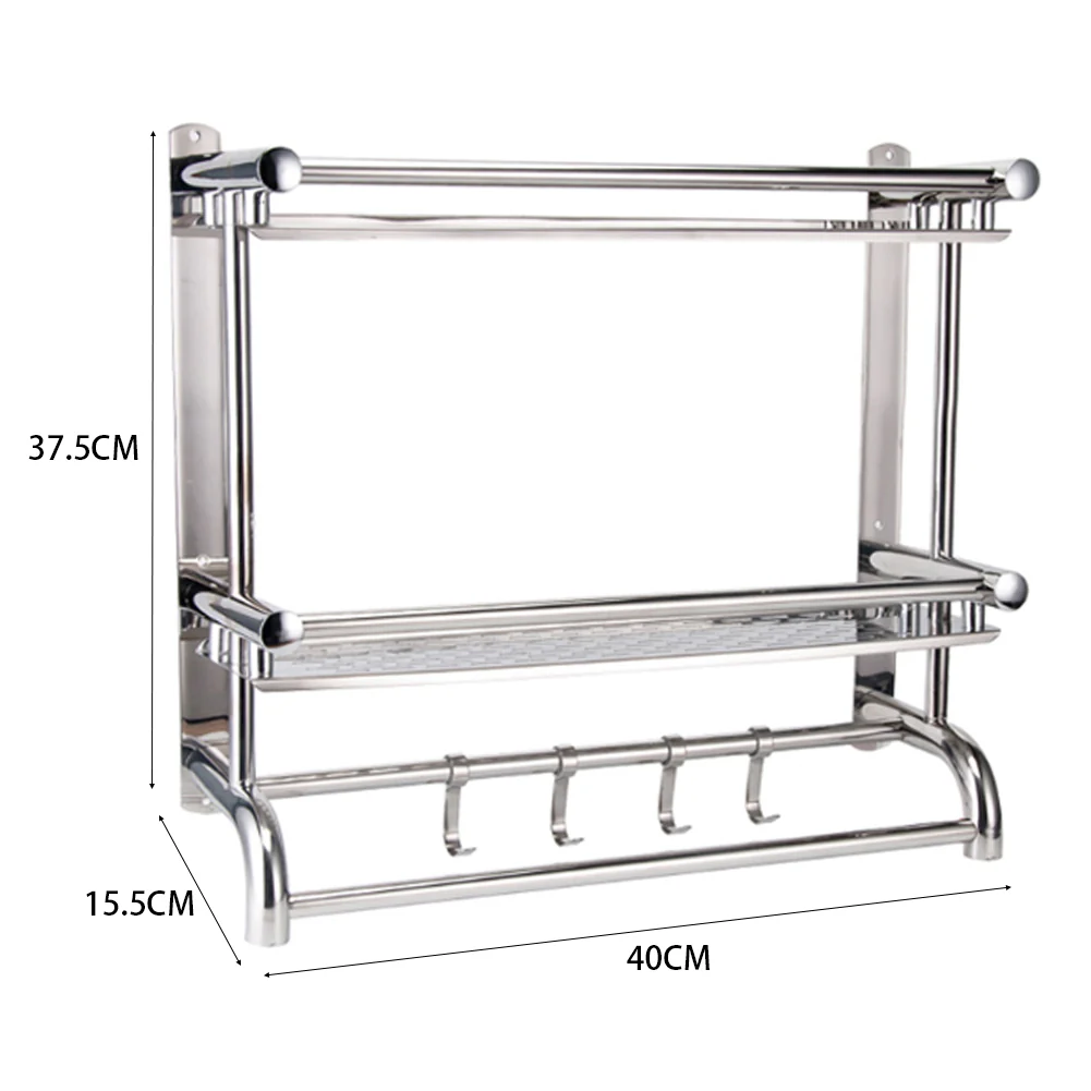 Lifeideas 2-Tier Chrome Bathroom Organiser Shelf - Image 3