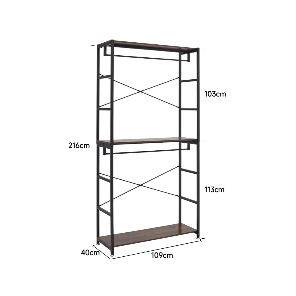 Lifeideas 2 Tier Clothing Rack with Storage Shelves - Image 8