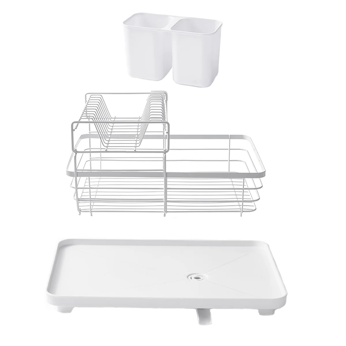 Lifeideas 2-Tier Metal Dish Rack With Utensil Holder Dish Drainer For Kitchen Counter - Image 7