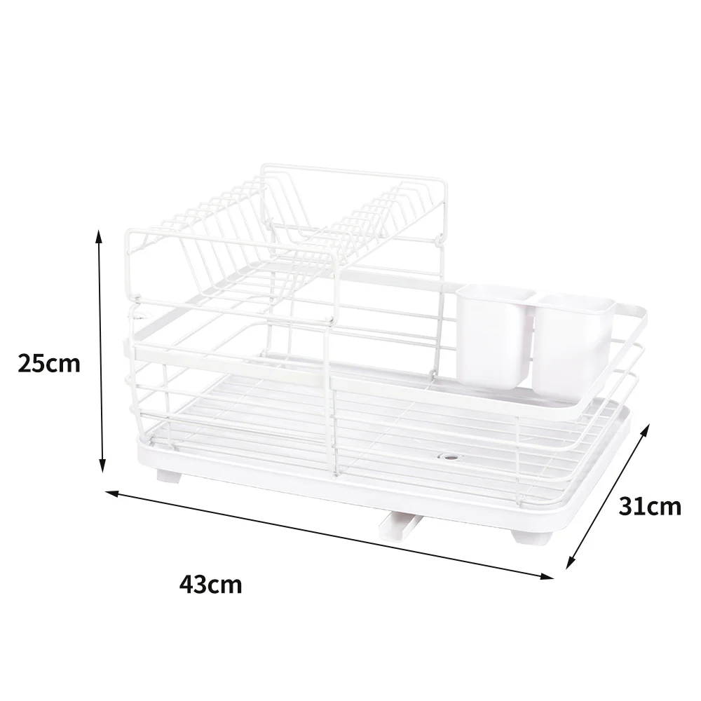 Lifeideas 2-Tier Metal Dish Rack With Utensil Holder Dish Drainer For Kitchen Counter - Image 8