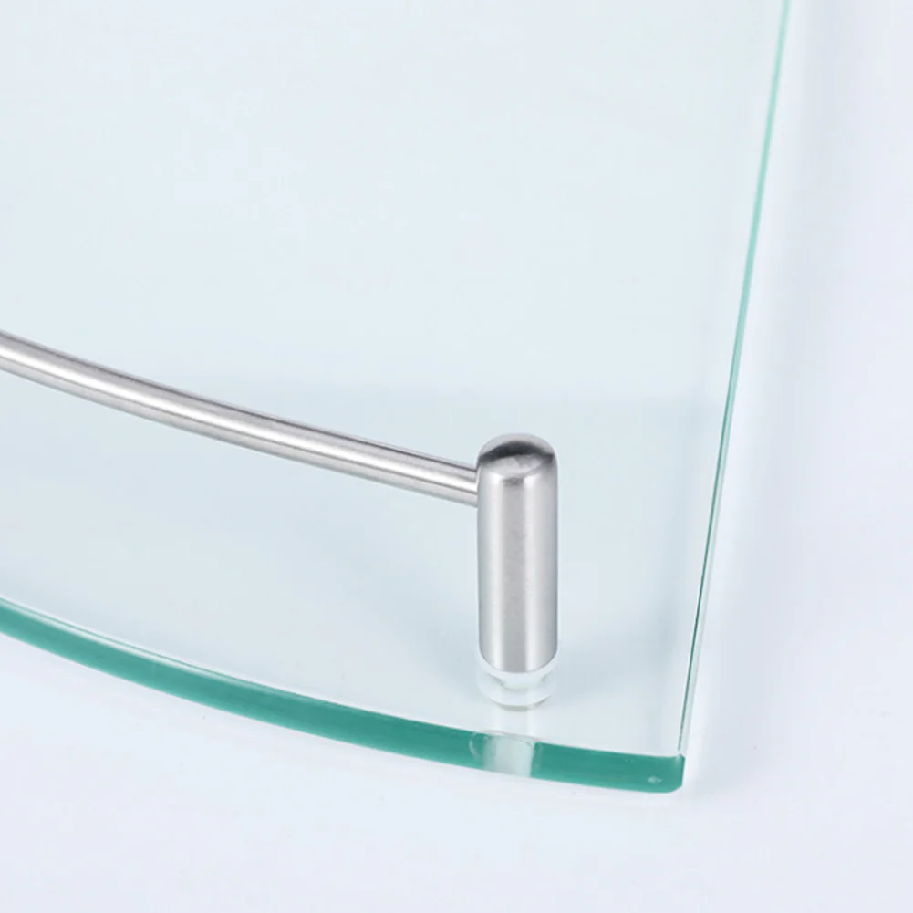 Lifeideas 2-Tier Tempered Glass Corner Shelf Bathroom Wall Mounted - Image 4