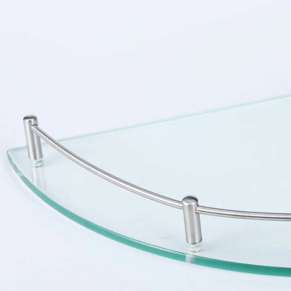 Lifeideas 2-Tier Tempered Glass Corner Shelf Bathroom Wall Mounted - Image 5