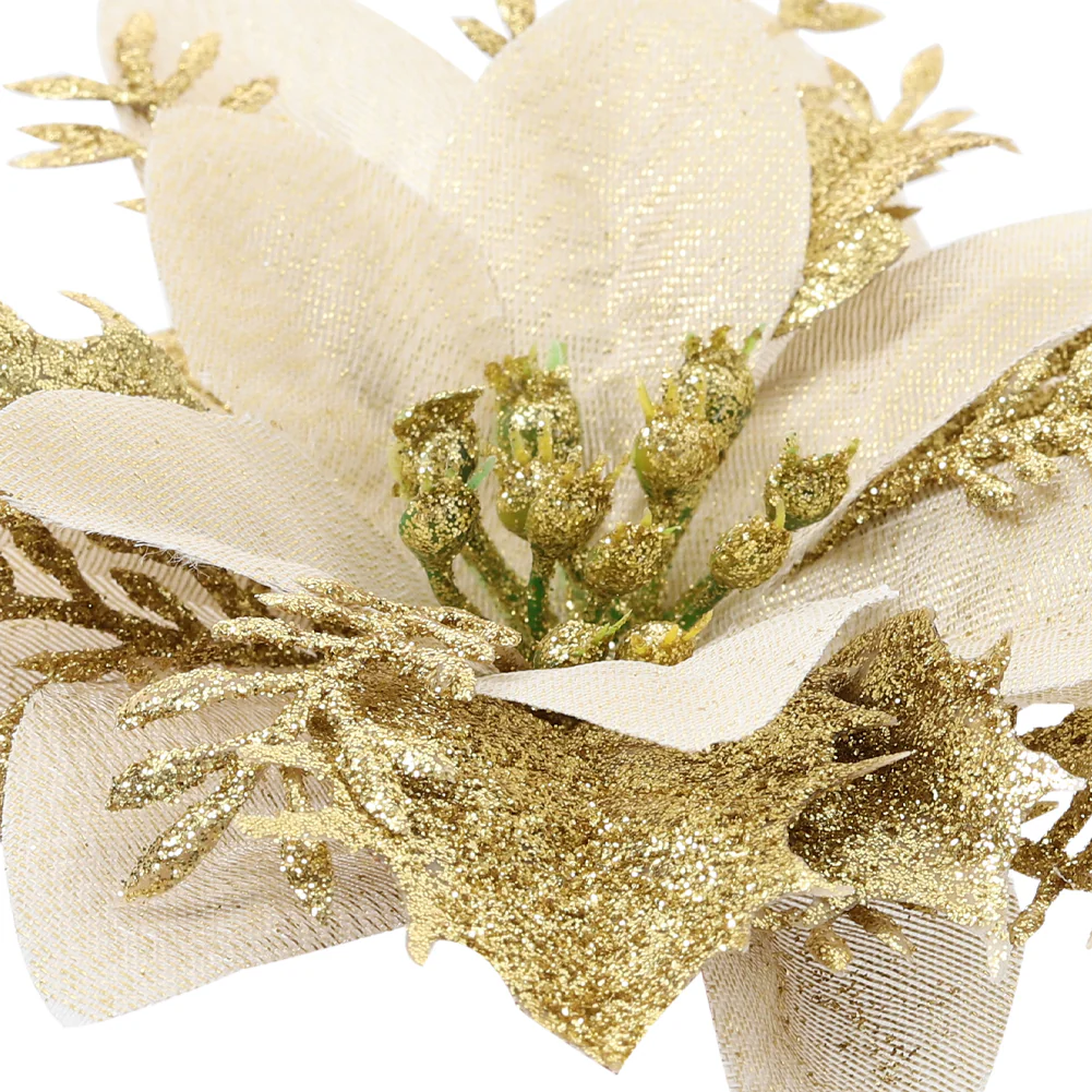 Lifeideas 24-Piece Artificial Poinsettia Christmas Tree Flowers Festive Xmas Ornaments - Image 4