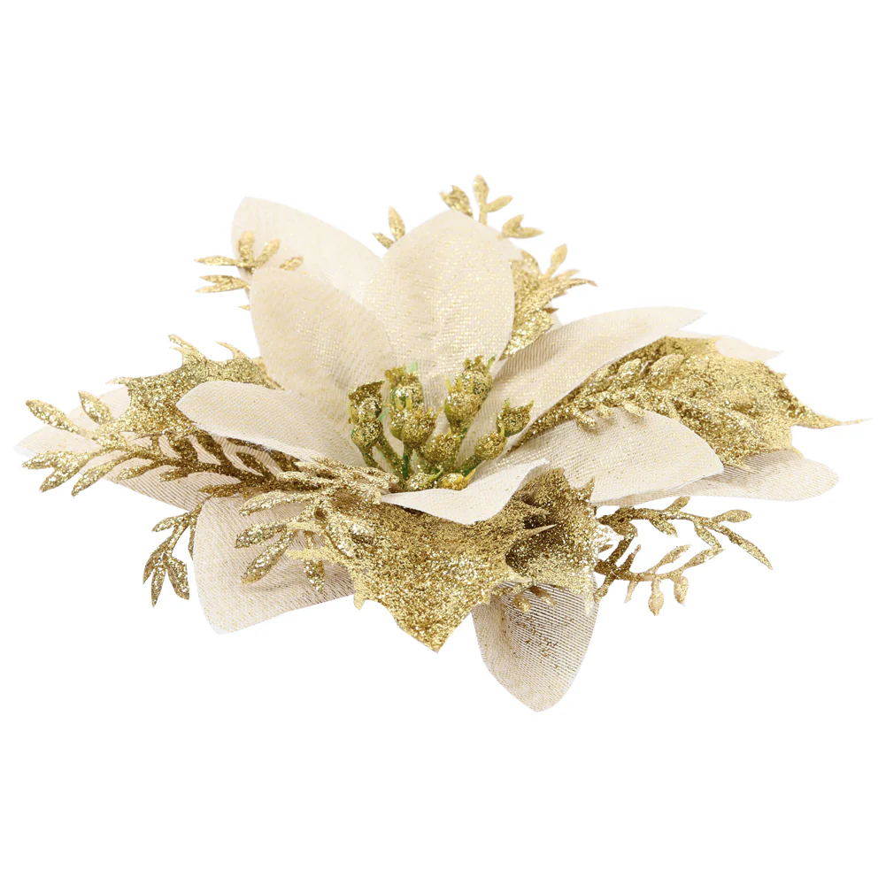 Lifeideas 24-Piece Artificial Poinsettia Christmas Tree Flowers Festive Xmas Ornaments - Image 5