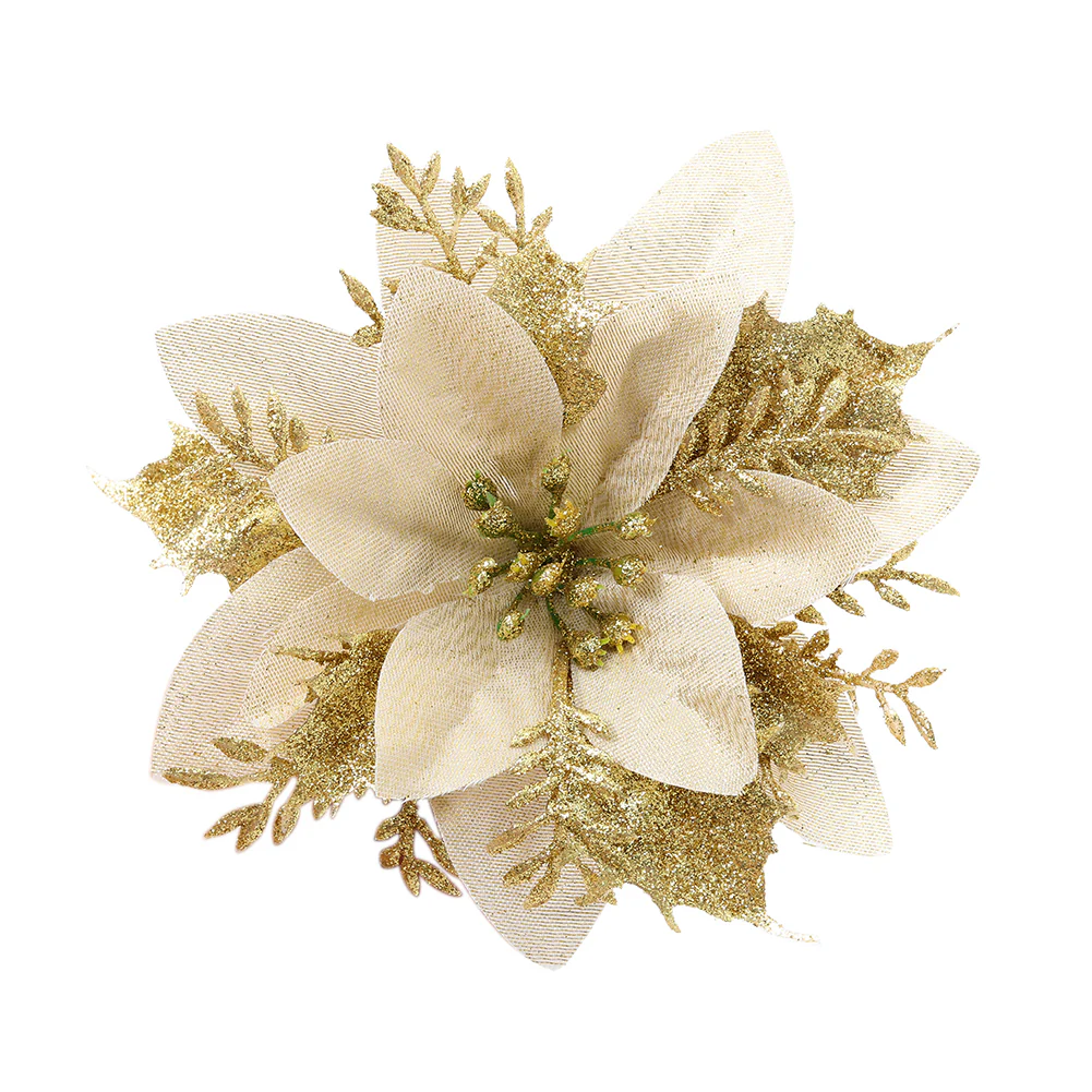 Lifeideas 24-Piece Artificial Poinsettia Christmas Tree Flowers Festive Xmas Ornaments - Image 6