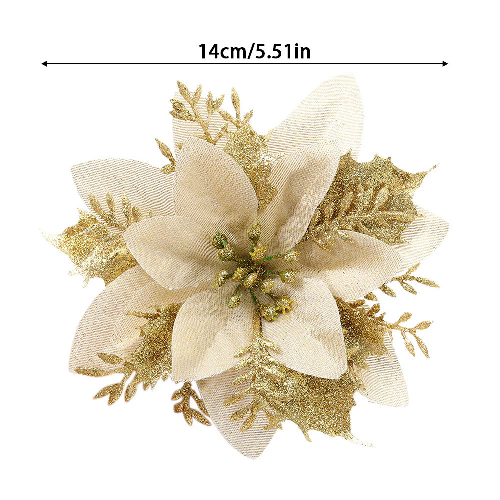 Lifeideas 24-Piece Artificial Poinsettia Christmas Tree Flowers Festive Xmas Ornaments - Image 7