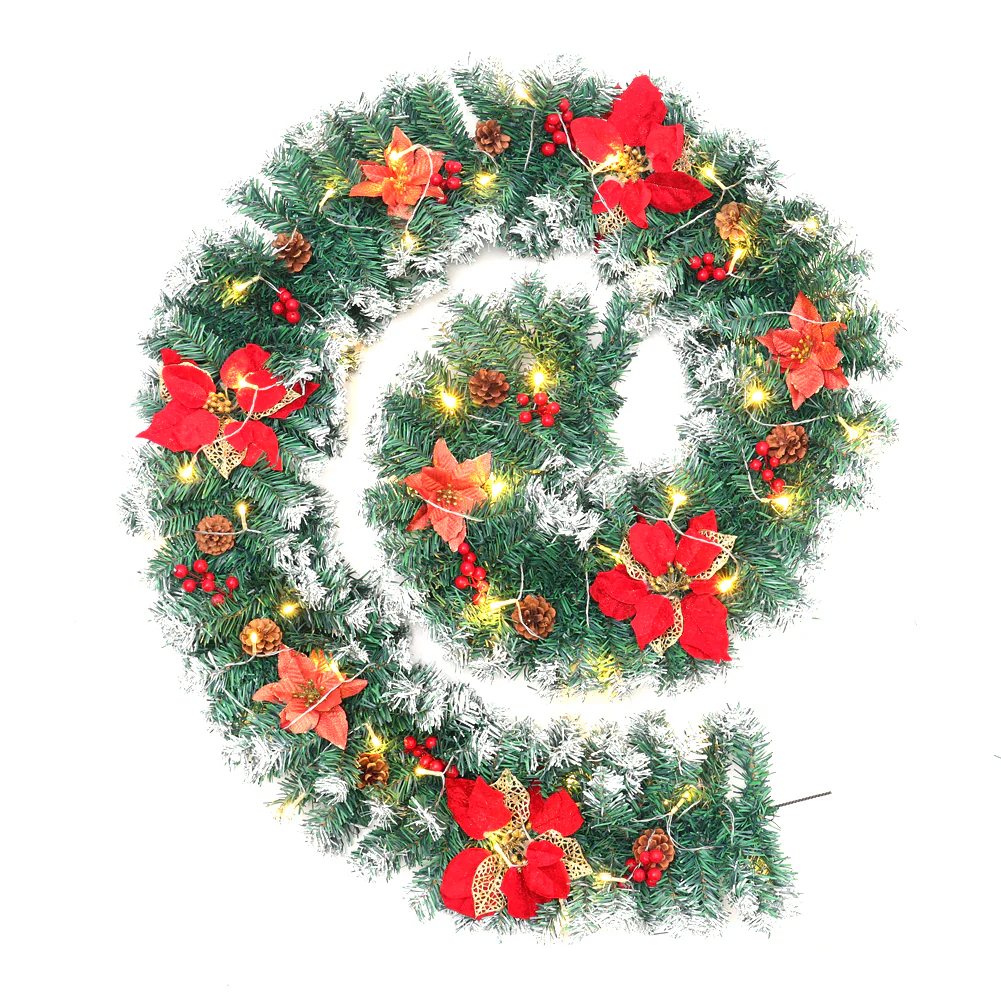 Lifeideas 270cm Artificial Spruce Garland with 50 Warm White LED Lights - Image 4