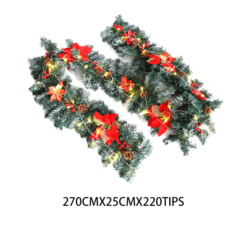 Lifeideas 270cm Artificial Spruce Garland with 50 Warm White LED Lights - Image 7