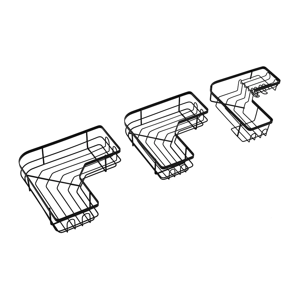 Lifeideas 3-Tier Corner Shower Organiser with Hooks - Image 7
