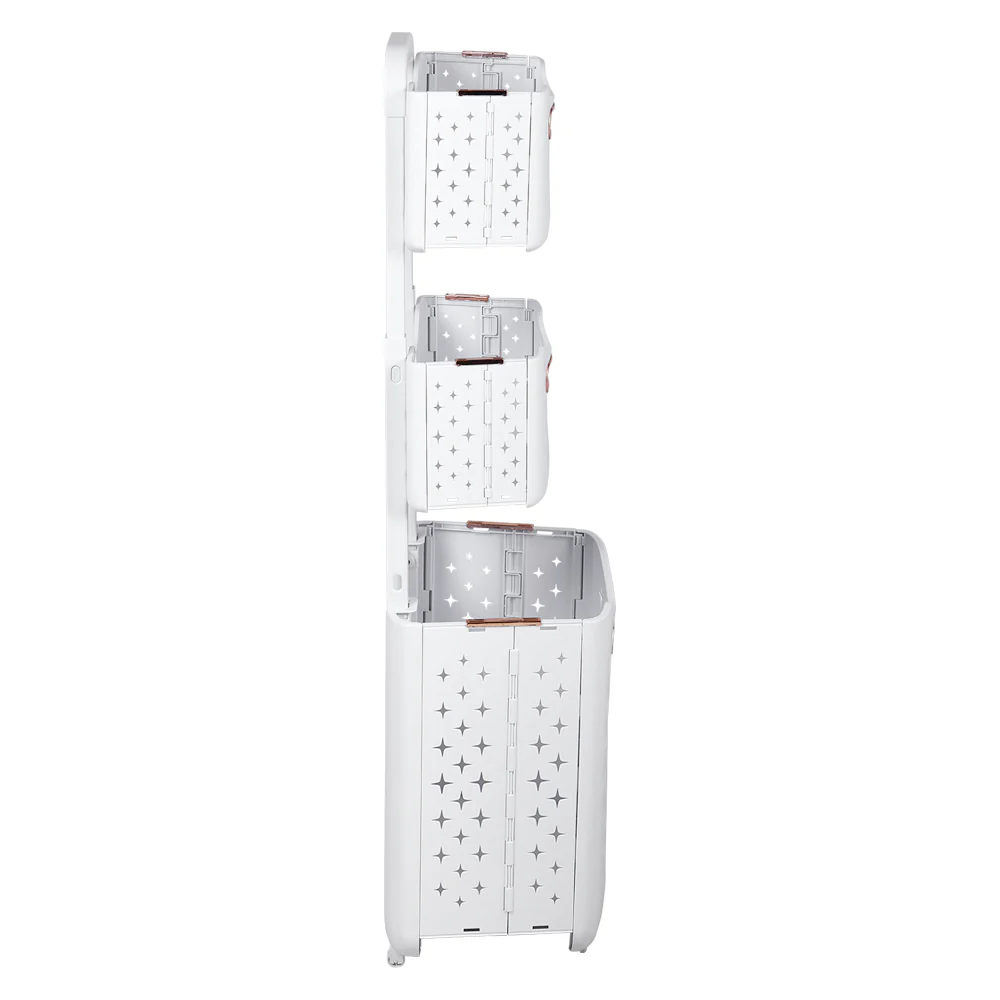 Lifeideas 3-Tier Foldable Laundry Baskets with Casters - Image 4