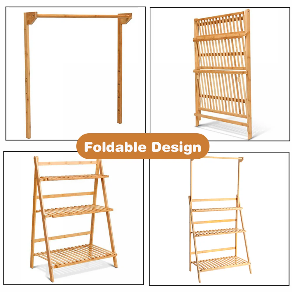 Lifeideas 3-Tier Foldable Wooden Ladder Shelf - Image 5
