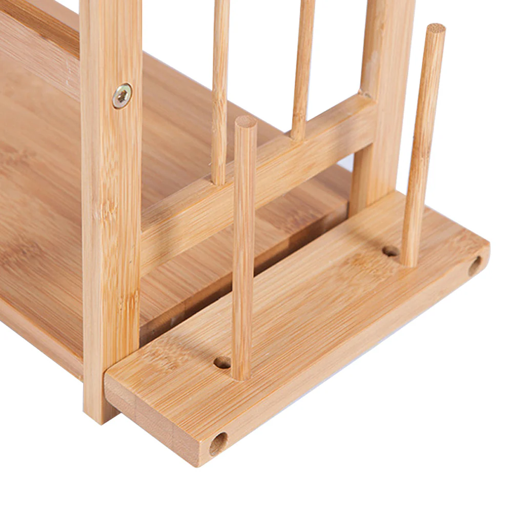 Lifeideas 3-Tier Freestanding Bamboo Spice Rack Storage Organizer with Knife Holder for Kitchen - Image 4