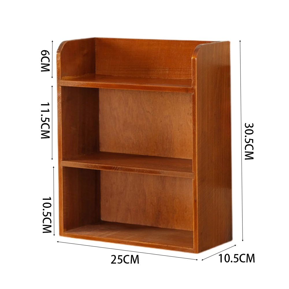 Lifeideas 3-Tier Retro Tabletop Wooden Storage Rack - Image 3