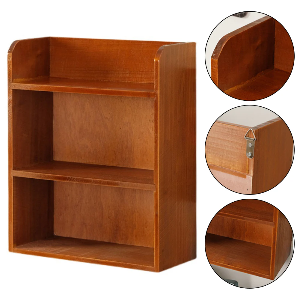 Lifeideas 3-Tier Retro Tabletop Wooden Storage Rack - Image 5